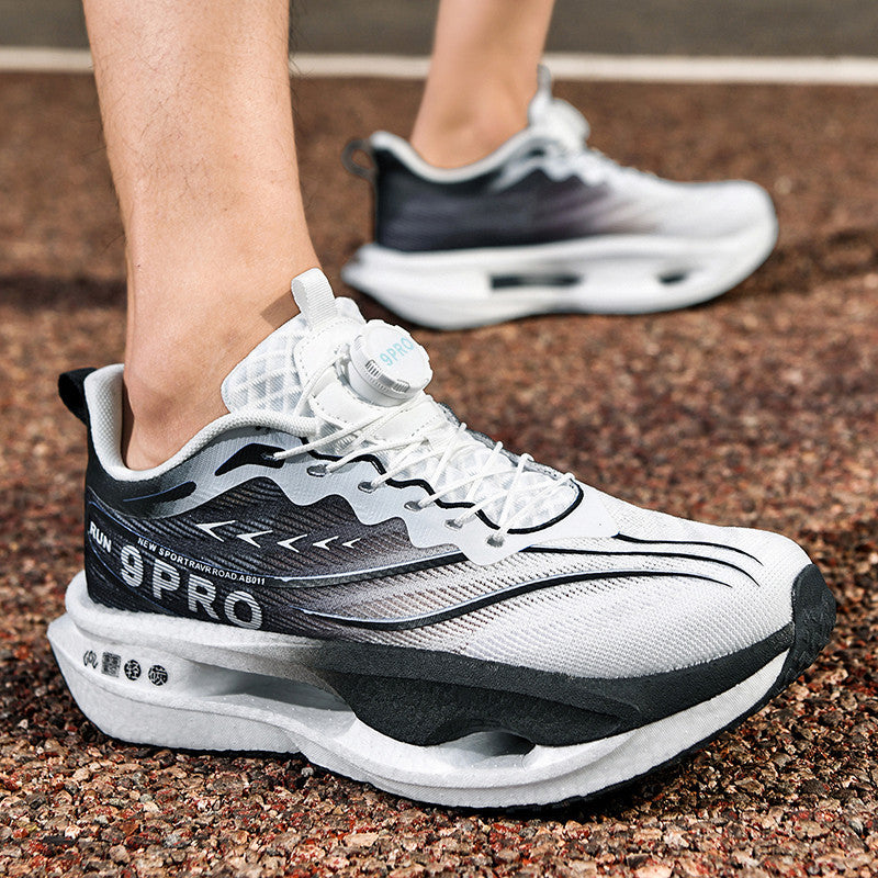 Red Rabbit9PRO Summer Breathable Jacquard Lightweight Sports Shoes with Rotating Buckle Casual Shoes Popcorn Carbon Plate Hollow Running Shoes