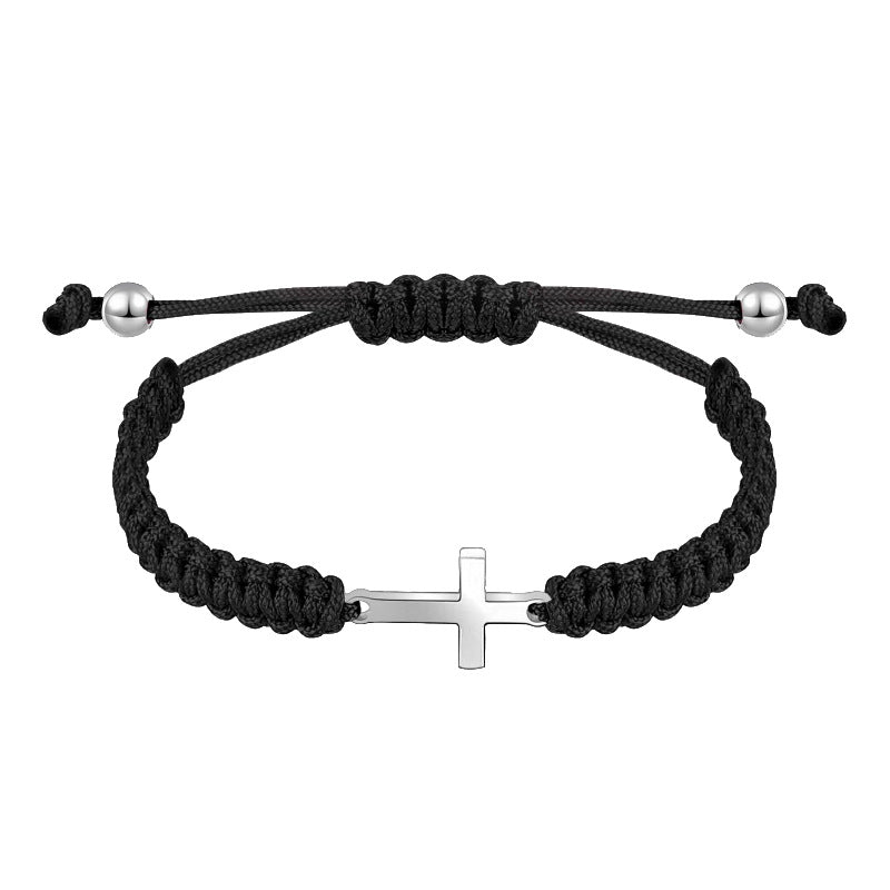 Women's Simple Woven Bracelet Set Stretchable Adjustable Bracelet Friendship Commemorative Wrapped Cross Woven Bracelet