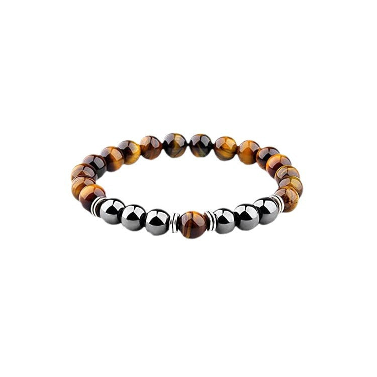 Hot-Selling Tiger Eye Stone Black Gallstone Bracelet Unisex Silver Bracelet Manufacturer Direct Wholesale