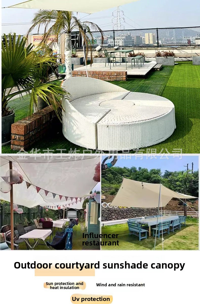 210D Courtyard Garden Rainproof Four-Corner Sunshade Sail Outdoor Sun Protection Balcony Waterproof Sunshade Sail Car Sunshade Awning