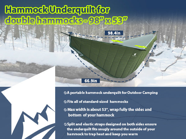 Double Sleeping Bag Hammock Outdoor Portable Camping Hanging Chair Cold-proof Lightweight Camping Warm Quilt