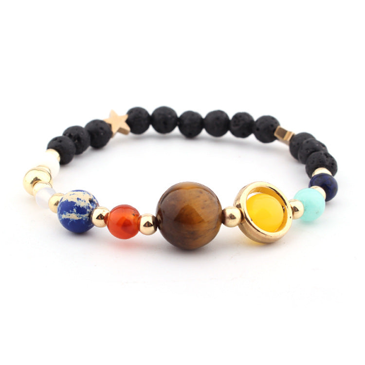Hot-Selling Universe Galaxy Solar System Eight Planets Bracelet Guardian Star Natural Stone Bead Bracelet Seven Meridians Bracelet