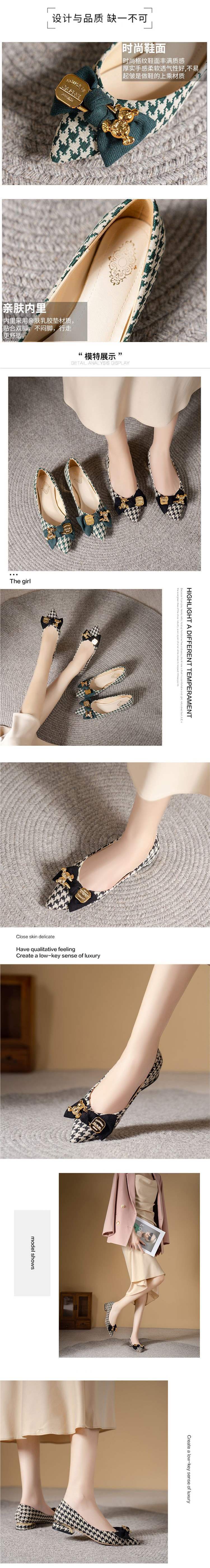 plus Size Women's Shoes35One43Wide Toe Fat Bean Shoes for Women, Shallow Mouth Fashionable Elegant Pointed Toe Evening Style Low Heel Single Shoes