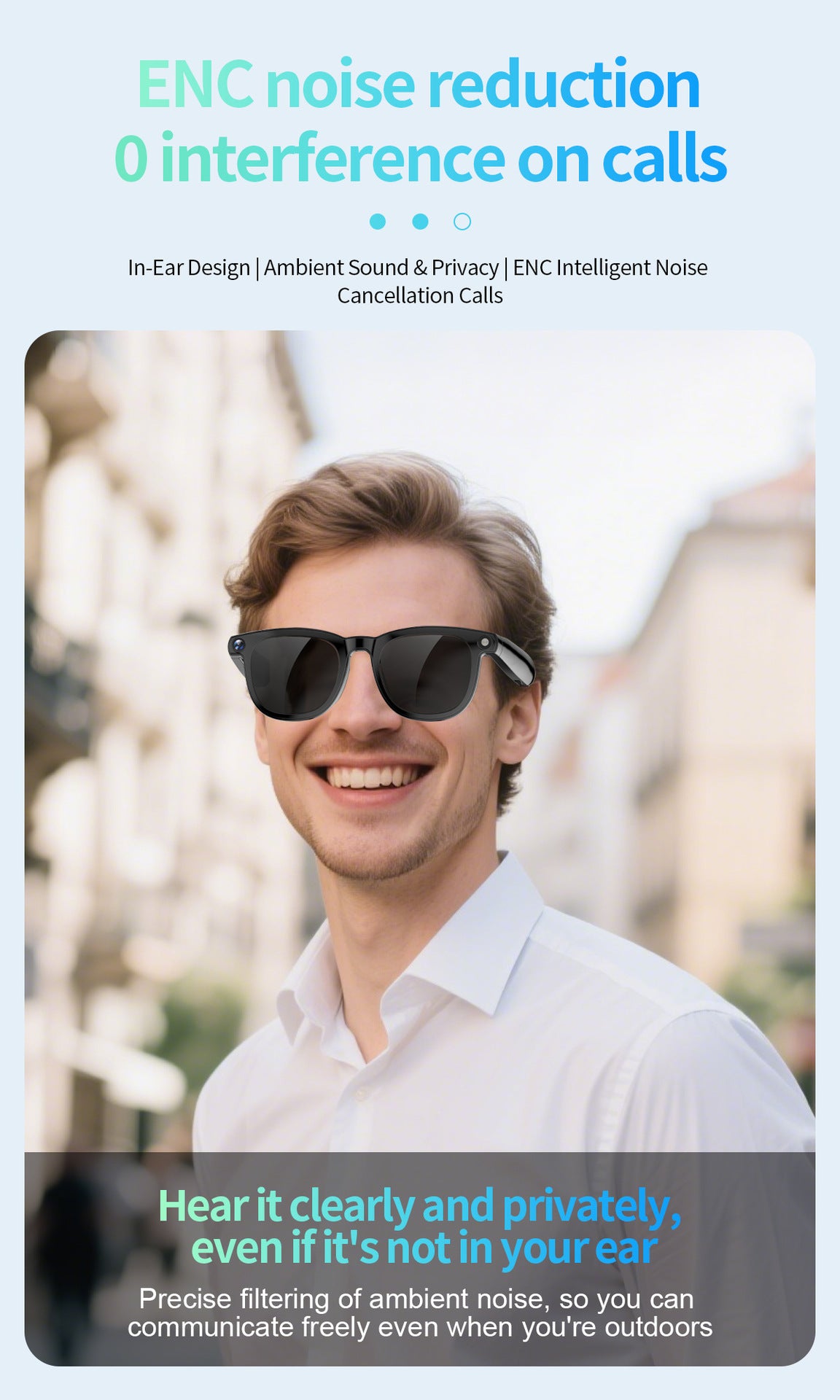 JS01 Pro Smart Glasses1200100 Megapixel Camera AI Simultaneous Translation Character Recognition Anti-Shake Video Recording Audio Recording