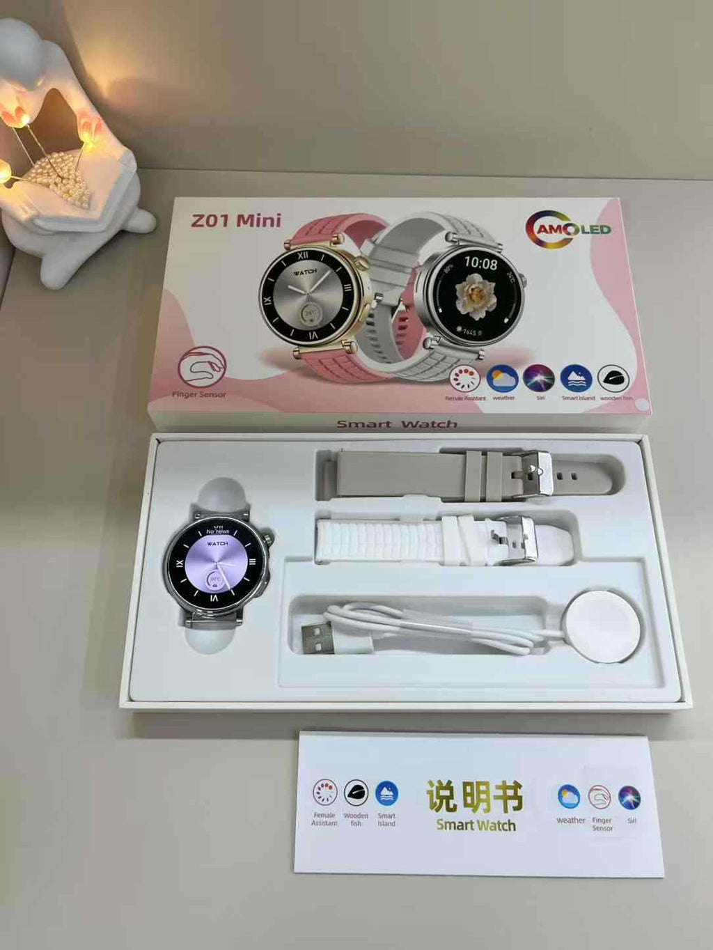 Z01 Mini Smart Watch Bluetooth Call True Heart Rate Step Sleep Monitoring Exquisite Ladies Outdoor Sports