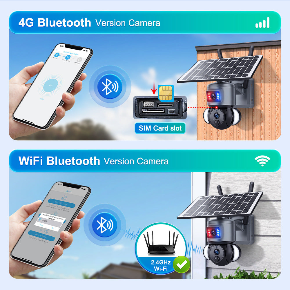 Outdoor Courtyard Binoculars4G Solar Powered Surveillance Camera 600Wan Remote Wireless Full Color Low Power Consumption Bullet Camera