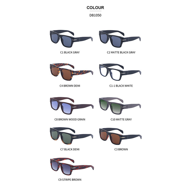 David's Retro Sunglasses for Men, European and American Style, Fashionable Trendy Square Frame Sunglasses, High-End Full Frame Glasses for Men