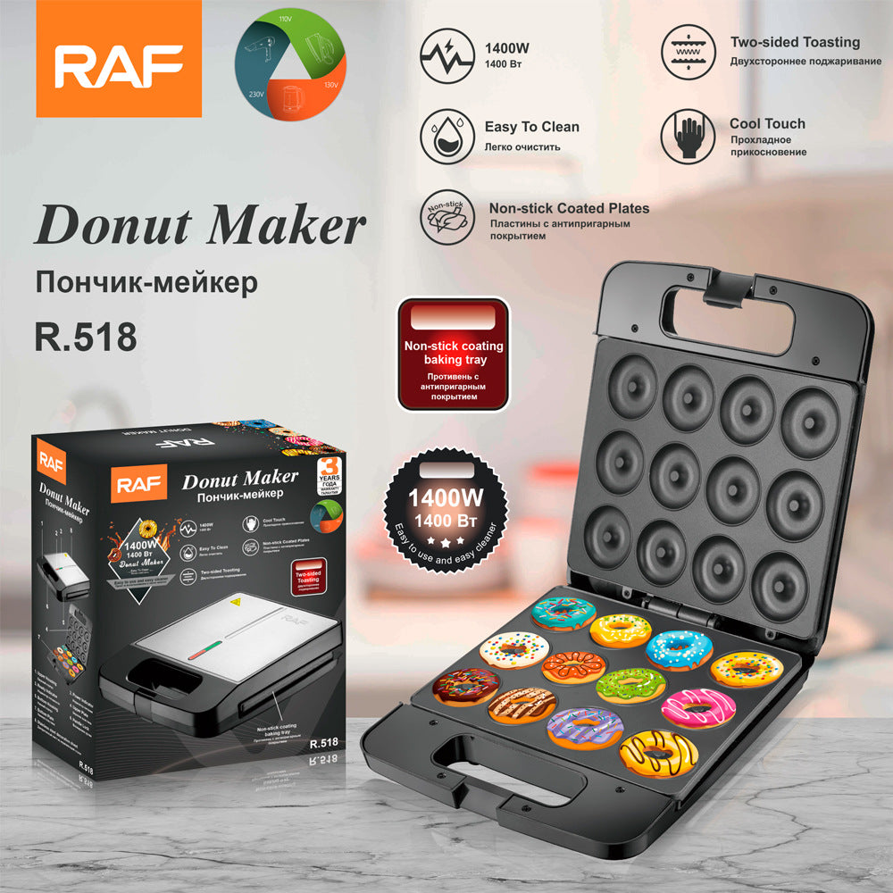 RAF European Standard Household Donut Breakfast Maker Internet Celebrity Mini Cake Round Cake Maker Light Food Machine Baking