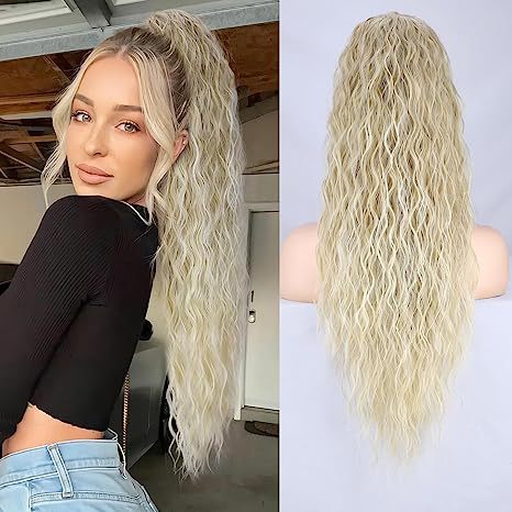 Drawstring Ponytail Wig European and American Style Corn Silk Net Wig Ponytail Water Wave ponytail hair Wig Detection