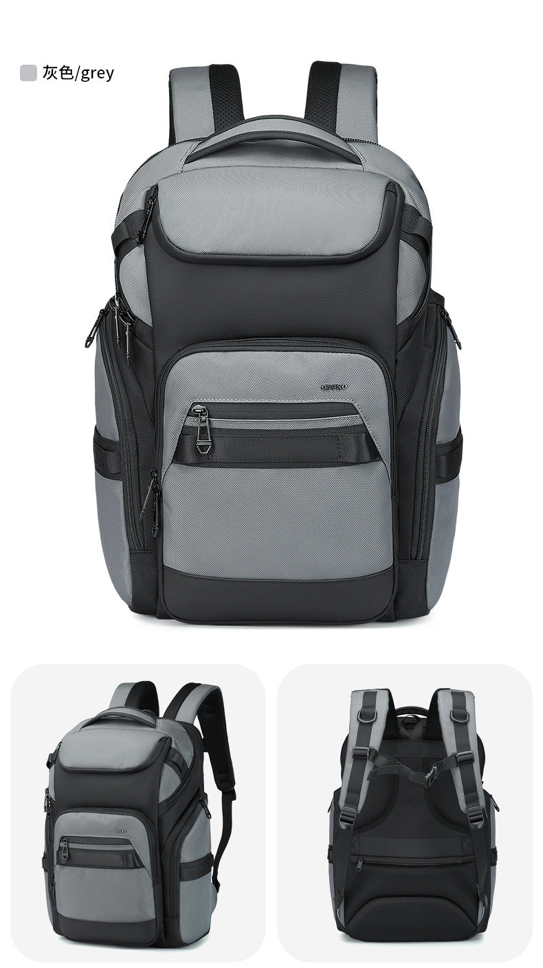 OZUKO Business Backpack Men's Computer Backpack Waterproof Large Capacity Commuting Simple High-end School Bag