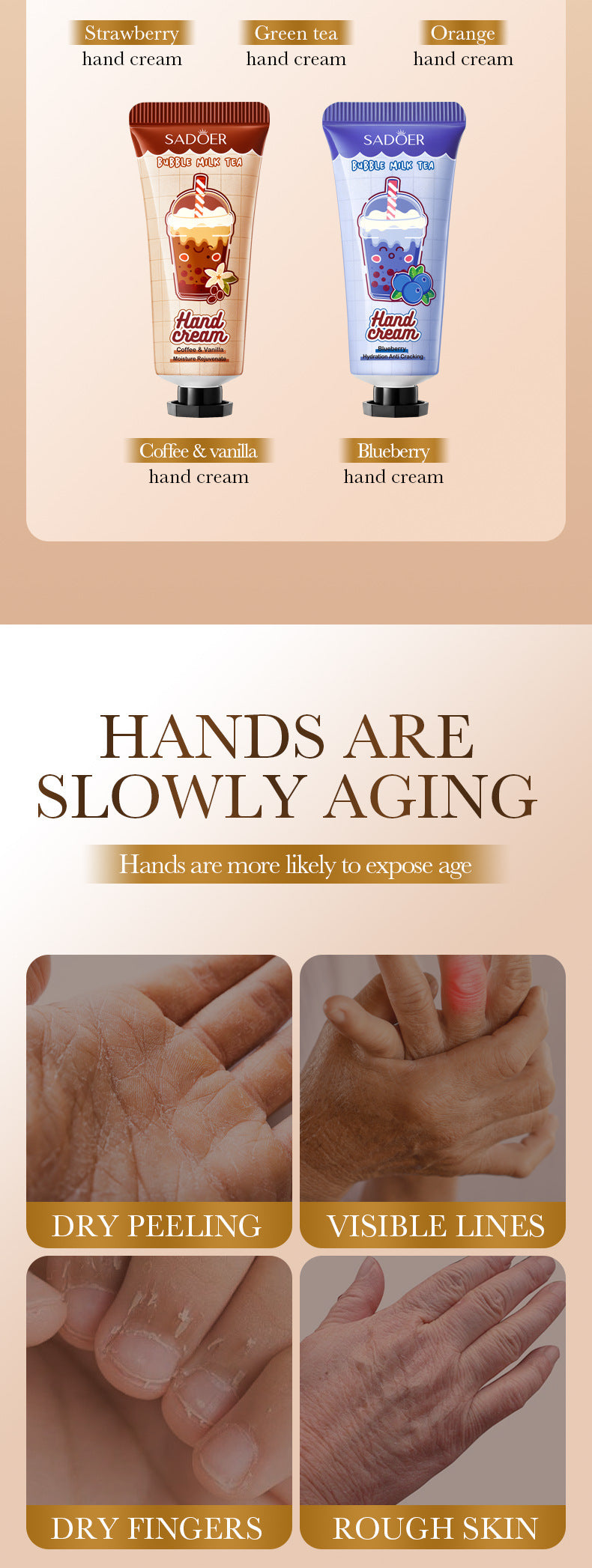 Full English Coffee Vanilla Hand Cream SADOER Autumn and winter anti-chapped skin rejuvenating hand cream  wholesale