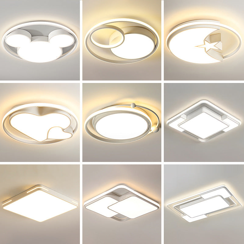 Master bedroom lamp ceiling lamp round room lamp simple modern home use led Nordic Style Study Lamp Cozy and Romantic