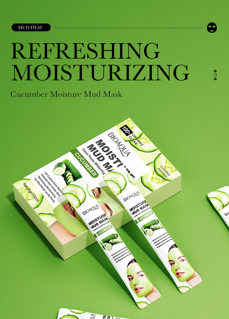 Cleansing Mask BIOAOUA Cucumber Pore Cleansing Smear-On Portable Mud Mask  Foreign Trade Wholesale