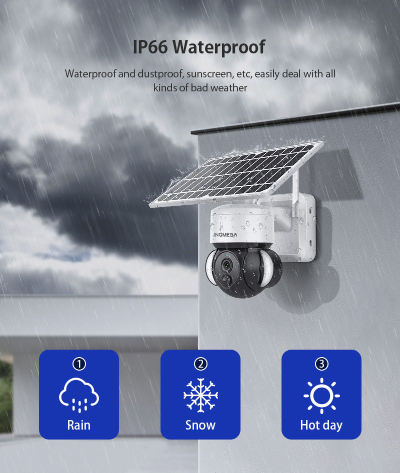 Solar Energy WiFi Camera tuya Tuya Surveillance HD Night Vision Waterproof Infrared Dual Camera Wide Angle