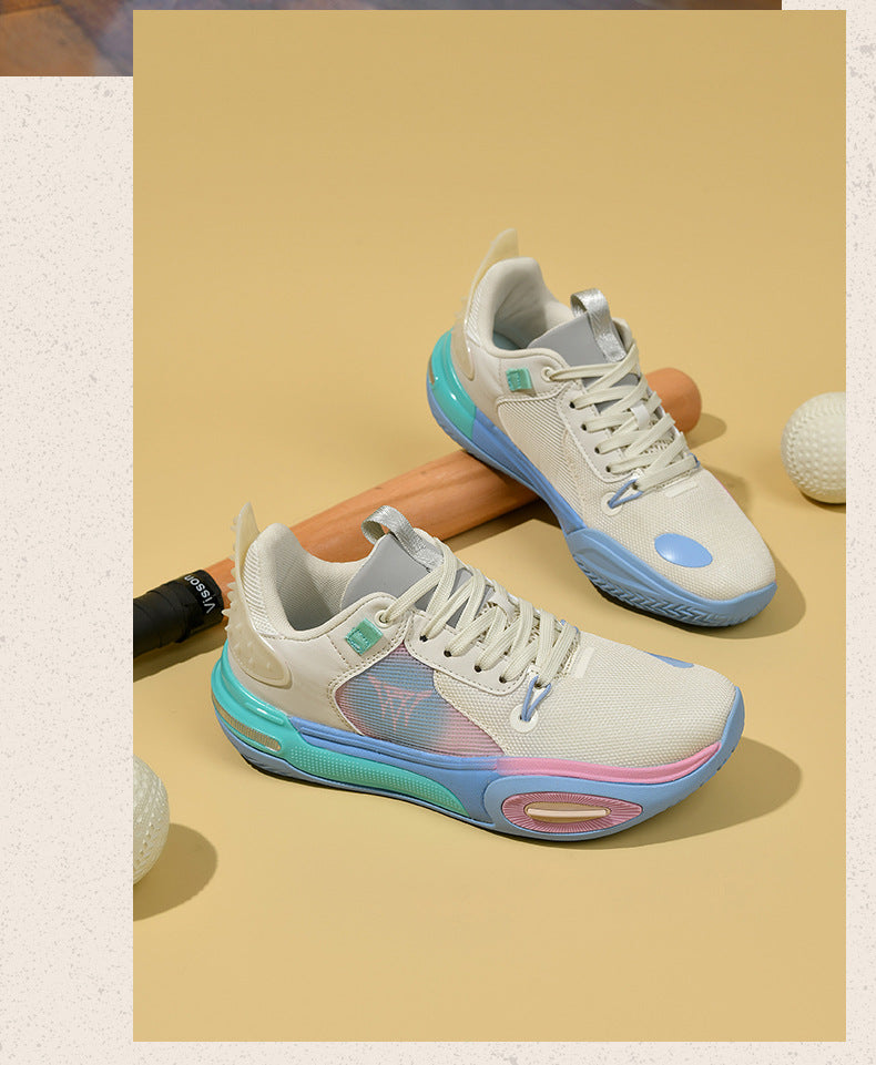 Men's and Women's Low-top Breathable Mesh Basketball Shoes Shock-absorbing Lightweight Student Trendy Couple Sports Shoes Dropshipping