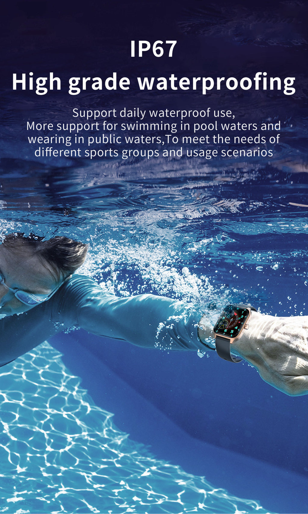 G109Smart Watch1.83inch Bluetooth call, step counting, blood oxygen, sleep monitoring, outdoor sports waterproof
