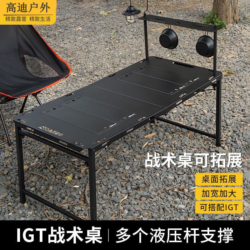 IGT Tactical Table Folding Table Camping Table Outdoor BBQ Hydraulic Rod Table Semi-Automatic Table Integrated Multi-Function Table