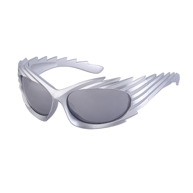 Europe and America Y2K Millennium Windproof Sunglasses for Women Trendy Personality Irregular Shape Sun Protection Sunglasses for Men Cycling Sports Glasses