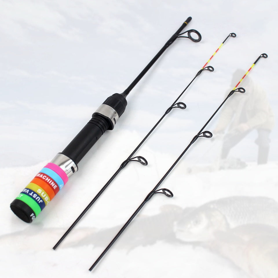 Factory Wholesale55cm2Carbon Fiber Ice Fishing Rod Ultra Soft Ultra Light Portable Winter Fishing Rod European and American Winter Fishing