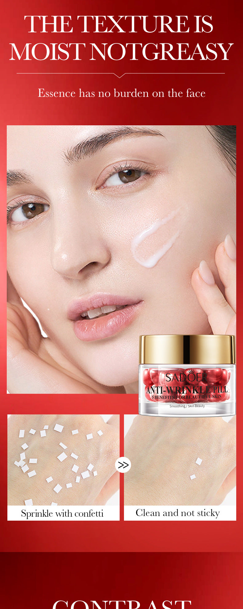 Anti-Wrinkle Pills Anti-Wrinkle Essence Oil SADOER Firming, Moisturizing and Rejuvenating Essence Cross-Border Foreign Trade Wholesale