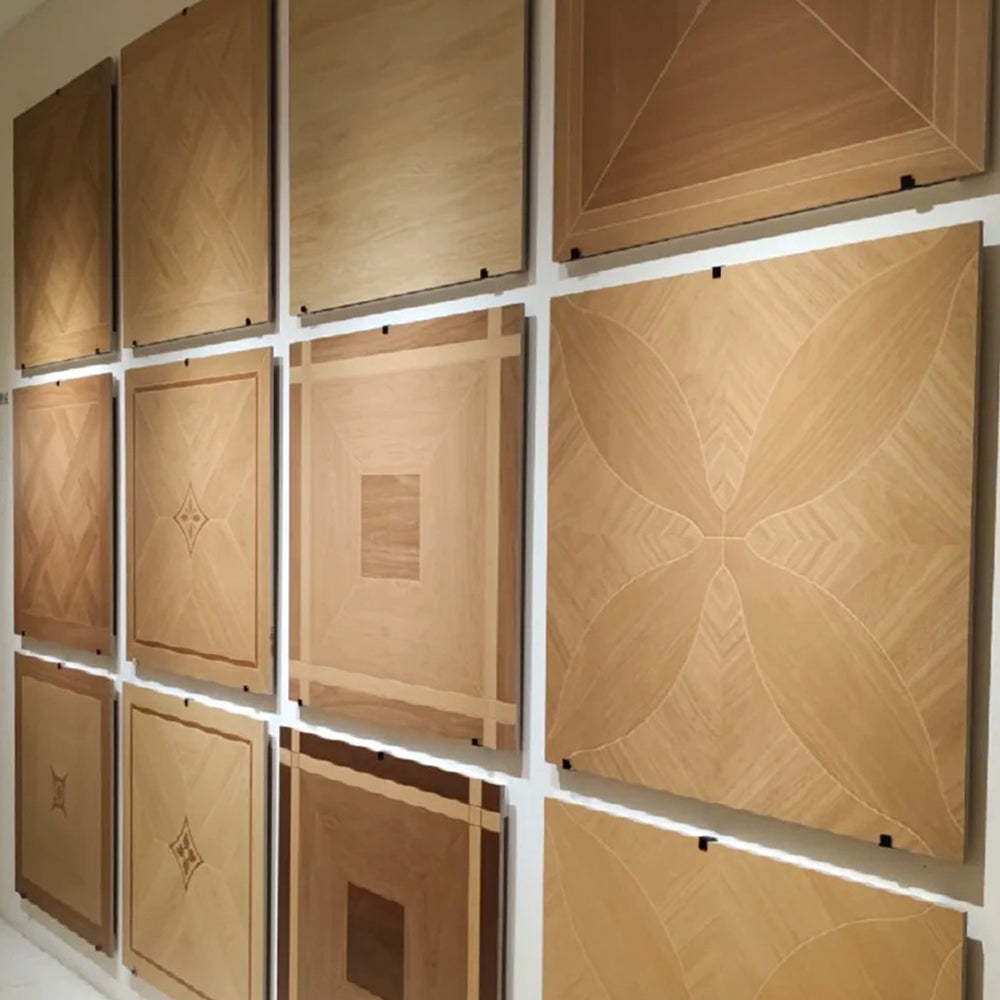 15mm Custom Solid Wood Oak Parquet Flooring | Multi-Layer Engineered Panels Waterproof for Gym Outdoor Living Room Boutique