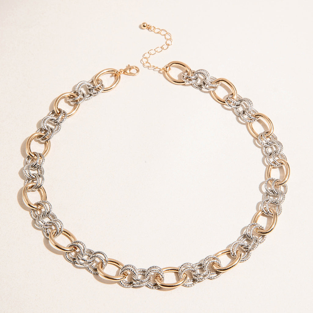 European and American Ornament Fashion Hip-Hop Short Thick Chain Geometric Necklace Metal Exaggerated Necklace