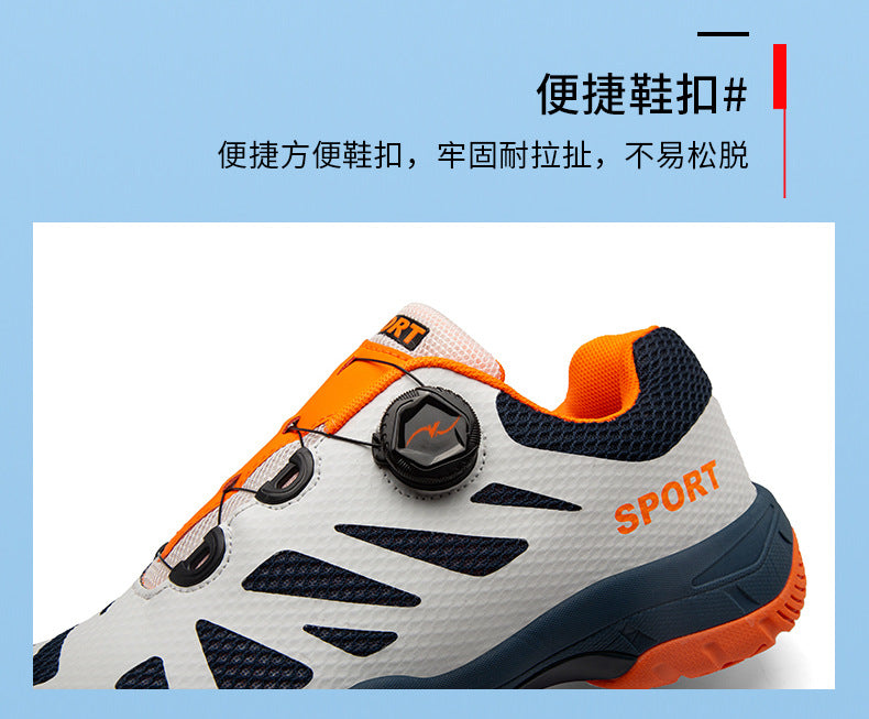Plus Size New Luxury Fashion Rotating Buckle Badminton Shoes Trendy Versatile Tennis Table Tennis Sports Shoes