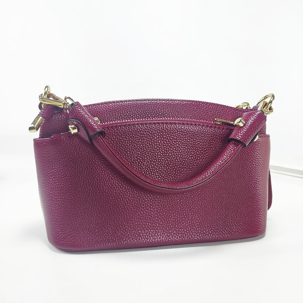 Guangzhou Shiling Genuine Leather Women's Bag for Middle-aged Moms, Small Square Bag, Top Layer Cowhide, Single Shoulder Crossbody Bag, Versatile