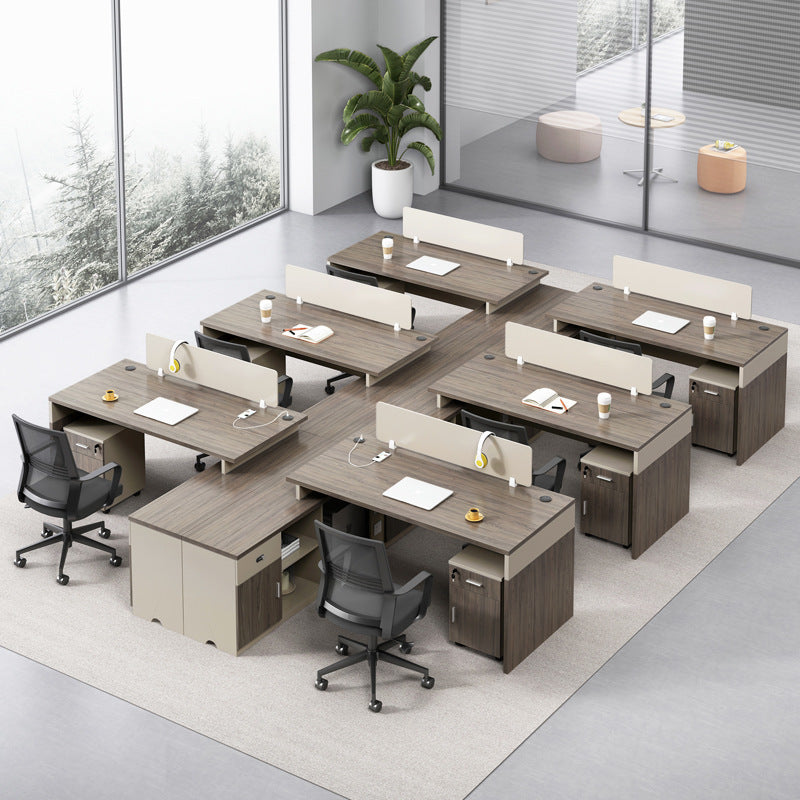 Financial Office Desk Employee Position Staff Office Desk and Chair Set Simple Modern Three-Person Company Computer Desk