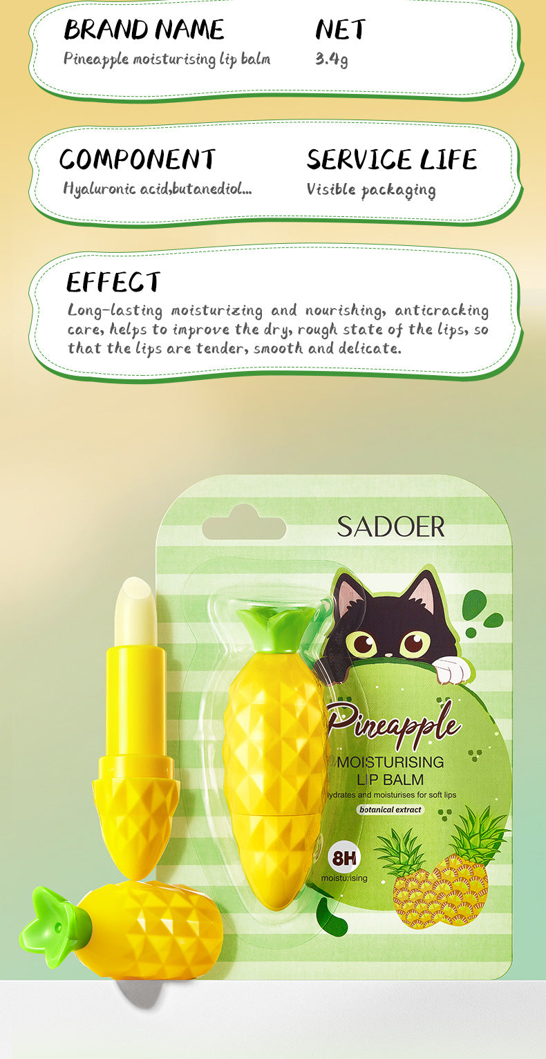 Pineapple Lip Balm SADOER Autumn and winter moisturizing lip balm wholesale for cross-border trade