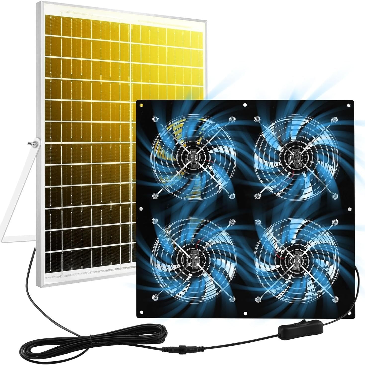 25W Solar Fan Kit4Exhaust fan suitable for chicken coops,Greenhouse,Shed,Pet room,Home Use