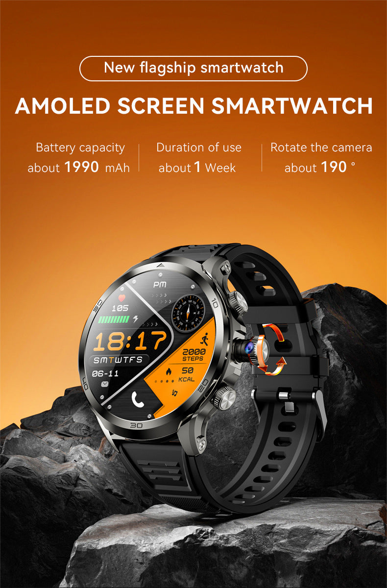 H19Smart Watch5G Global Connect Google Store APP Download Rotating Camera Video Call Photo Shooting Sports