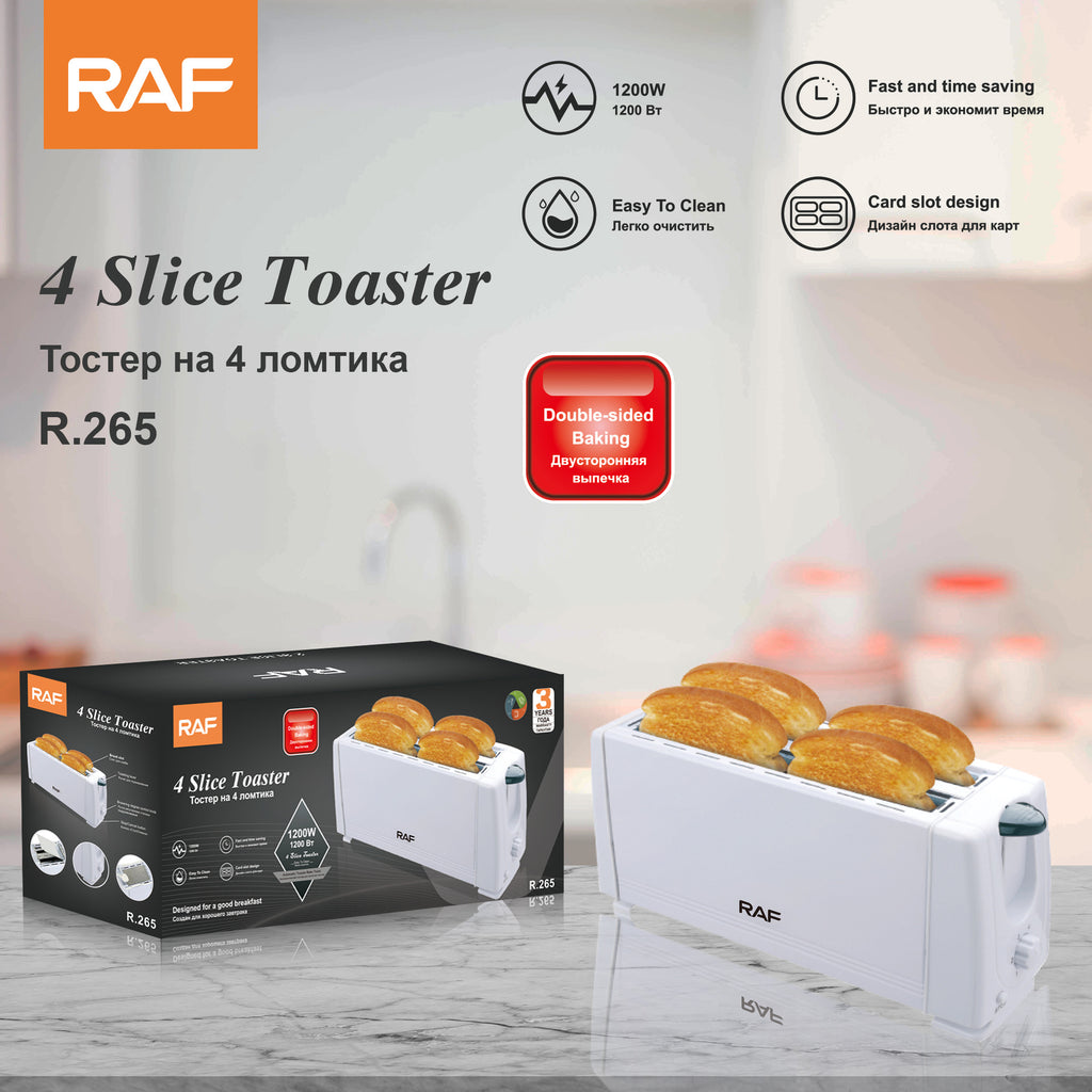 RAF European Standard Toaster Toaster4Slices of Toast for Breakfast Toasting Bread Slices Toaster