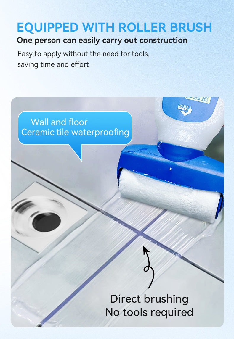 baolisi Roller Type Transparent Waterproof Glue Exterior Wall Roof Bathroom Leak Repair Glue Floor Tile Toilet Edge Leak Sealing