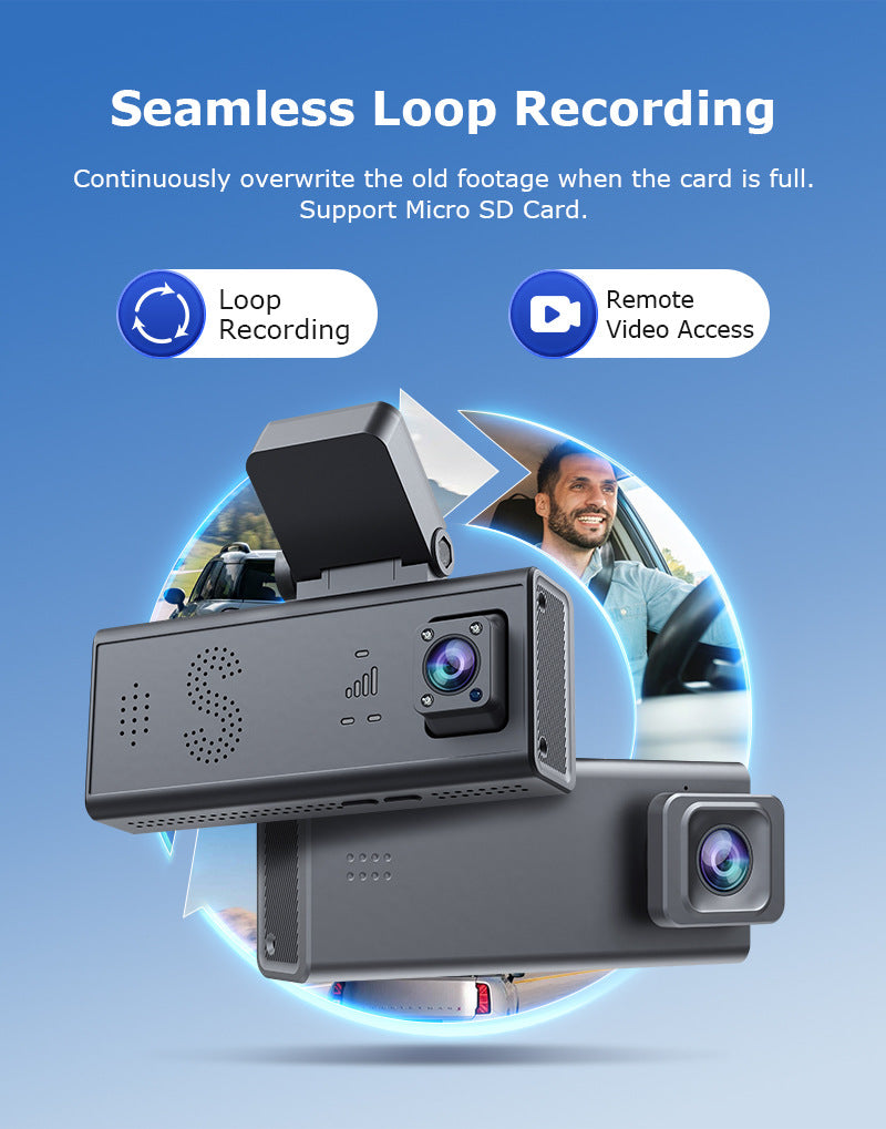 Factory Private Model600Wan Gaoqing4G Double Lens GPS Positioning Vehicle Parking Monitoring Camera Recorder