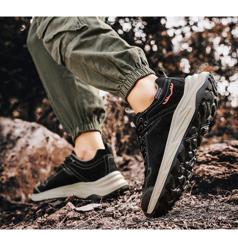 New Thick-Soled Height-Increasing Hong Kong Style Dad Shoes Trendy Retro Outdoor Non-Slip Hiking Shoes Sports Casual Shoes Men's Shoes