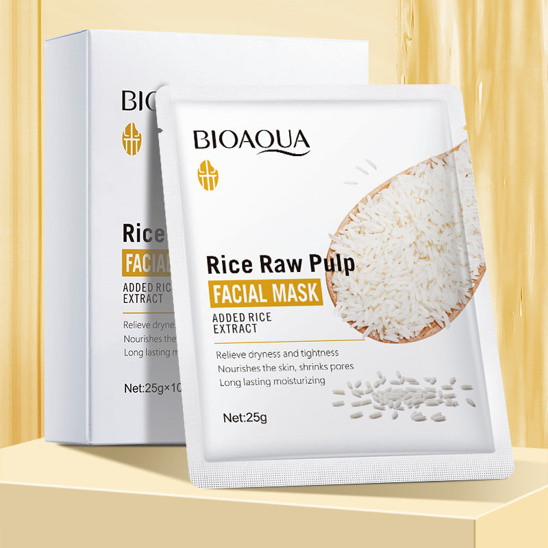 Rice Puree Face Mask BIOAOUA Hydrating Moisturizing Skincare Patch Mask Export Cross-Border