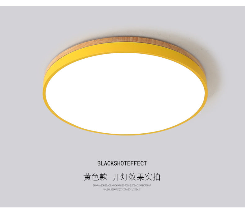 Nordic Solid Wood Macaron Ceiling Light led Round Iron Art Bedroom Lamp Living Room Lamp Home Decor