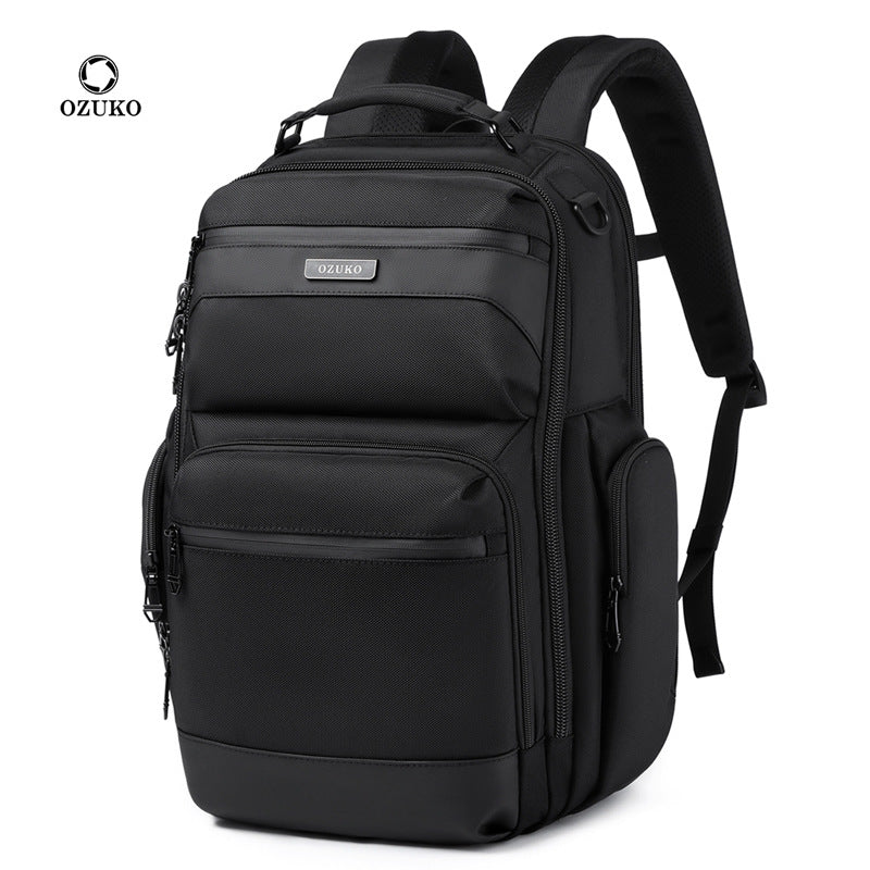 OZUKO Business Backpack Men's Commuting Computer Backpack Waterproof Large Capacity Business Travel Portable Men's Bag