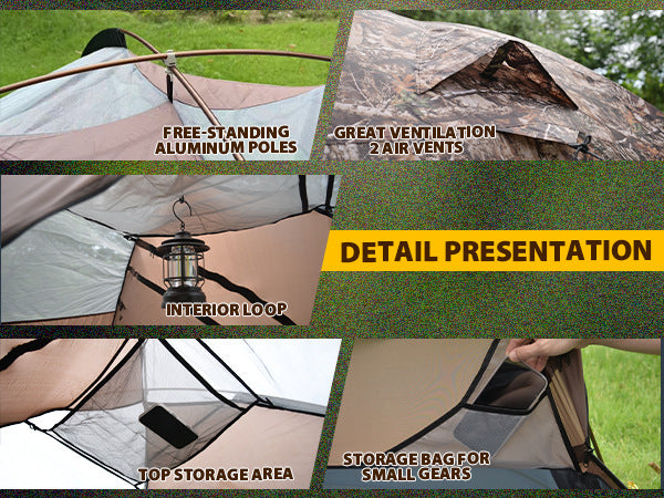 Jituo Camping Tent Canopy3-4Double-layer Winter and Summer Dual-use Tent Portable Four-season Tent Outdoor Rainproof