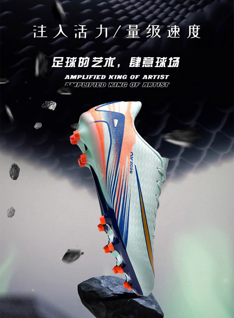 2025New Breathable Football Shoes for Men and Women Students Long Spikes Youth Grass Flat Ground Broken Spikes Training Shoes