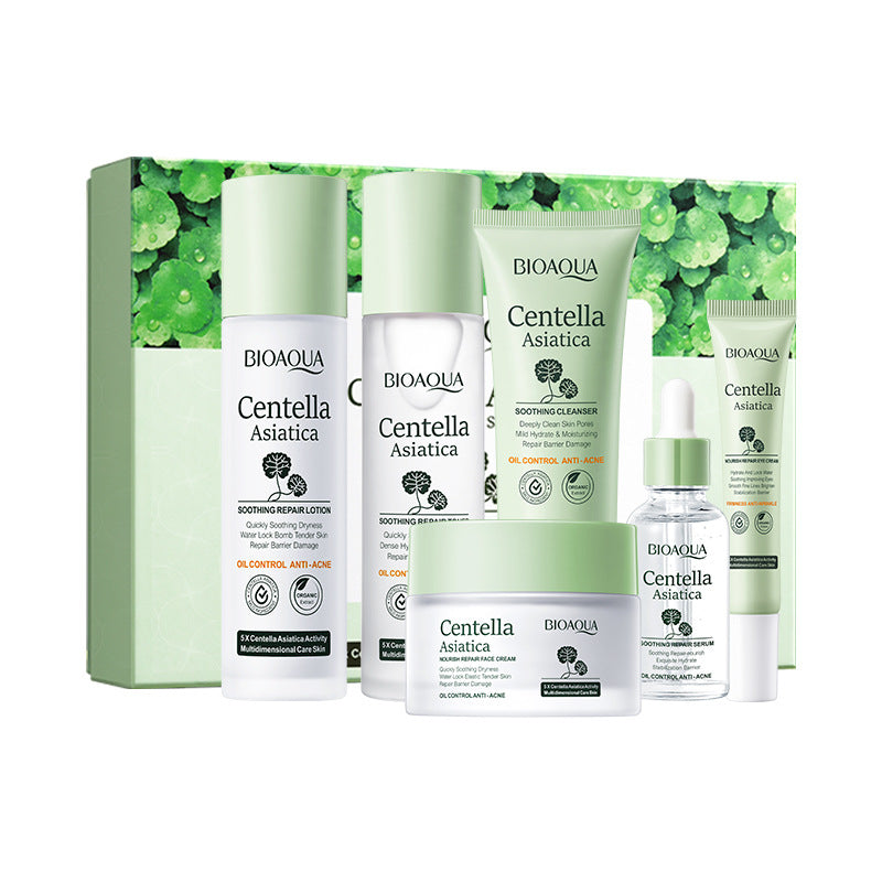 BIOAOUA Centella asiatica soothing and repairing six-piece set Moisturizing skin care product set  wholesale