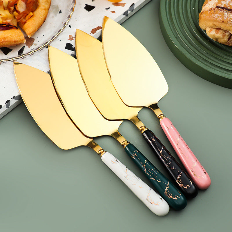 Ceramic Handle Stainless Steel Knife and Spatula Gift Set Creative Baking Tools Cheese Knife Butter Knife Cake Spatula Pizza Spatula