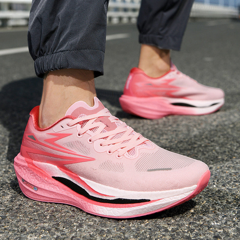 Fashion Four Seasons New Popcorn Carbon Plate Breathable Couple Running Shoes Comfortable Unisex Sports Shoes