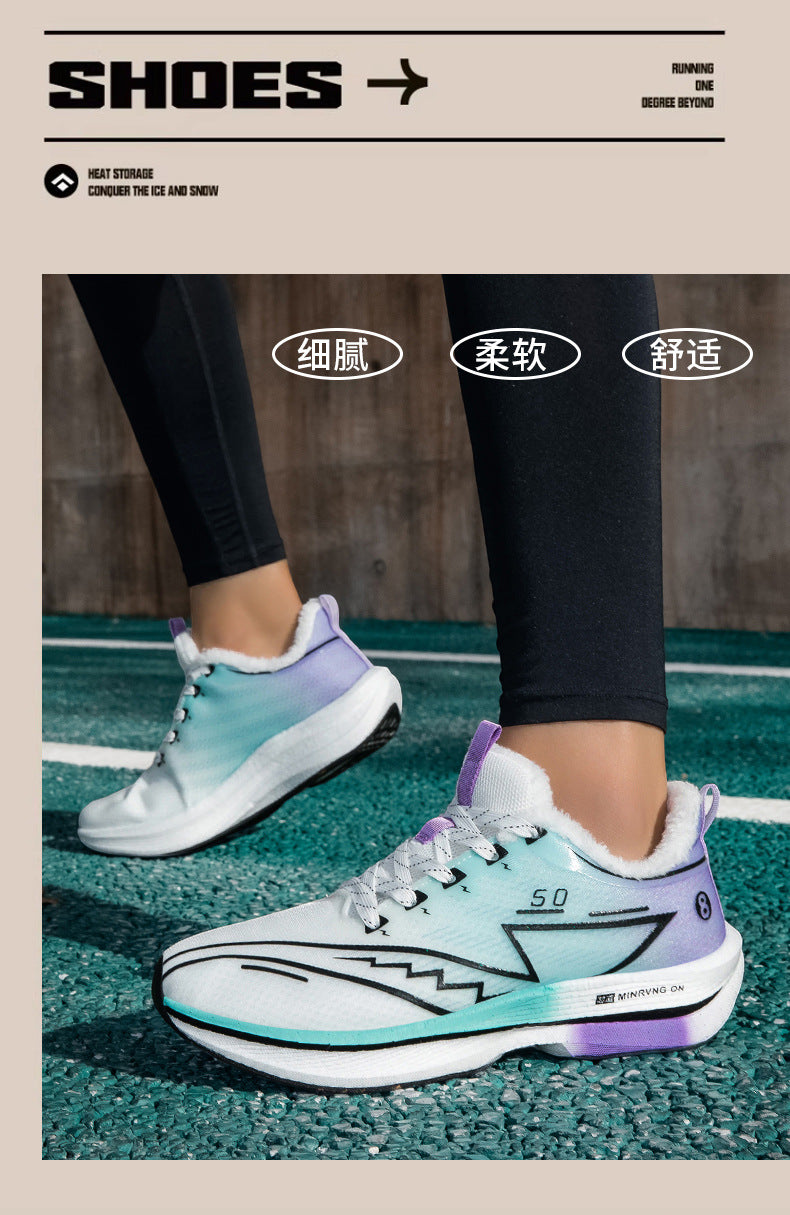 Red Rabbit8PRO Fleece-Lined Warm Running Shoes Outdoor Sports Casual Lightning Men and Women Real Explosive Carbon Plate Anti-Slip Running Shoes