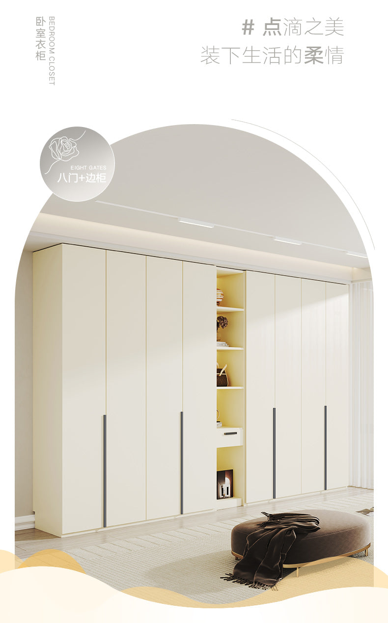 Custom Solid Wood Door-to-Ceiling Wardrobe2024Bestselling Home Bedroom E0Grade European Pine Board Storage Cabinet Furniture