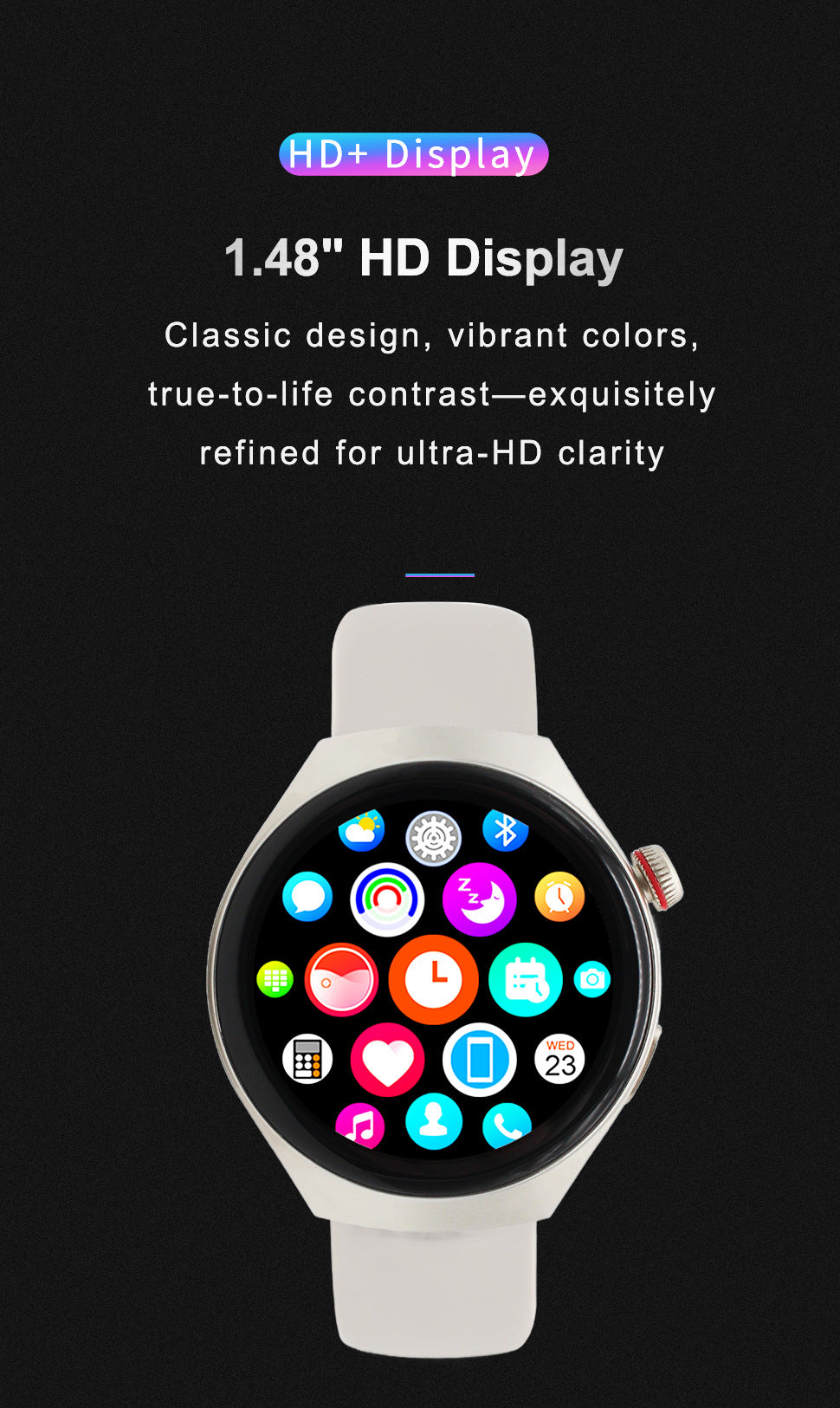 gt4pro Round Screen Smart Watch Bluetooth Call Waterproof Heart Rate Blood Oxygen Monitoring Step Counter Smart Watch