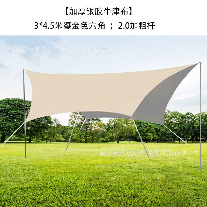 Camping Tarp Wholesale In Stock Camping Tent Outdoor Sunshade Portable Sun Protection Rainproof Tarp Tent