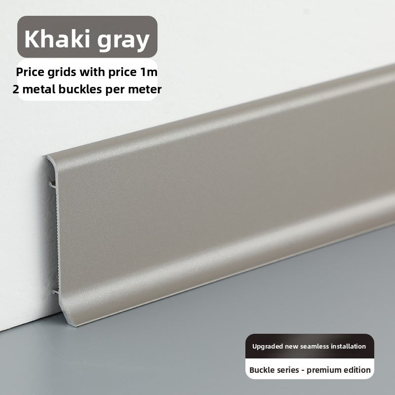 Aluminum alloy skirting board, ultra-thin cream-style baseboard decorative line, curved light-luxury metal snap-on skirting board