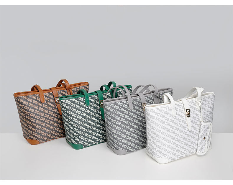 Original Design Retro Print Tote Bag for Work Commute Large Capacity Shoulder Bag Niche Versatile Fashion Handbag